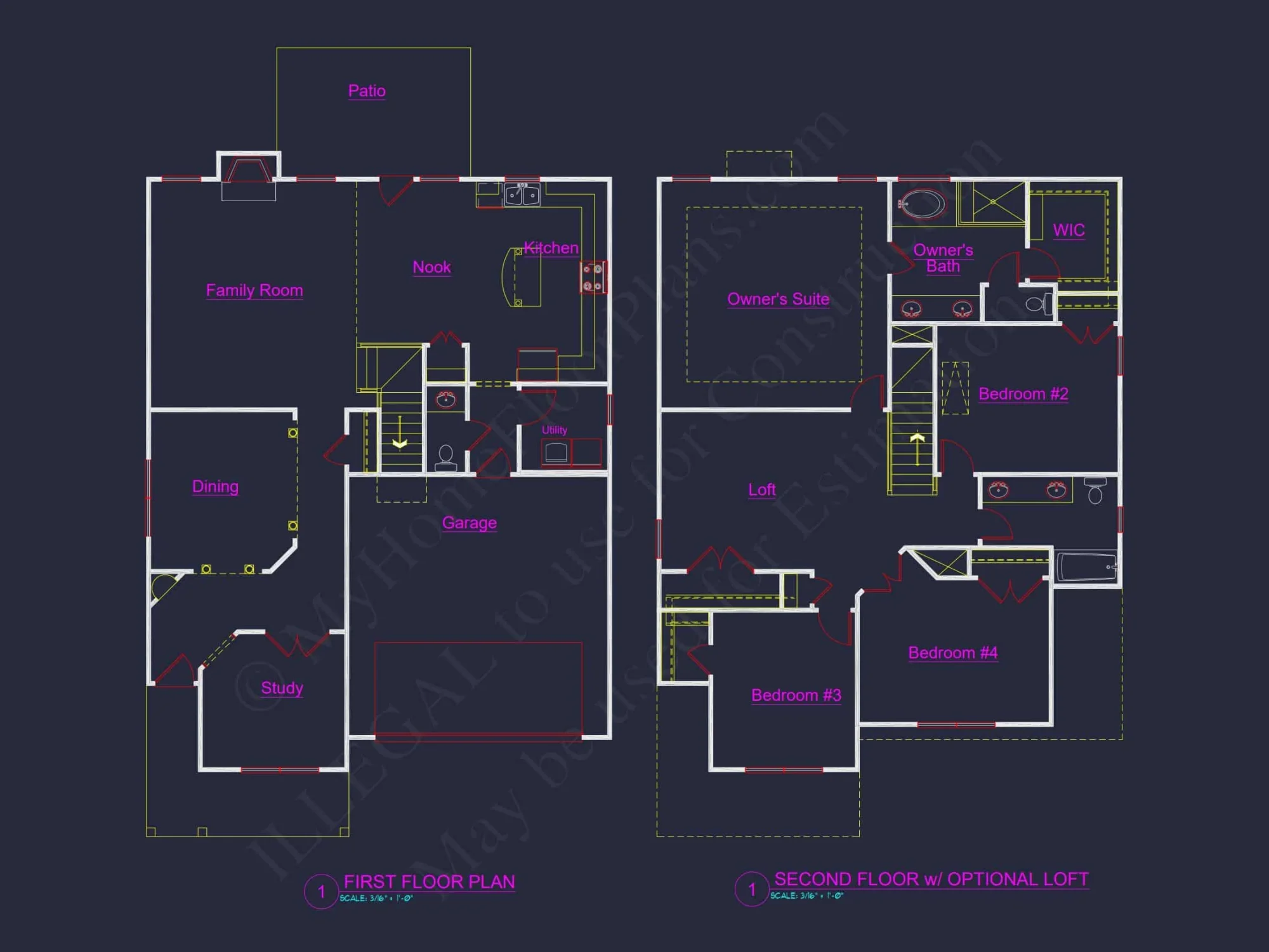 Modern Craftsman house Plan with Open Floor Layout and CAD Designs
