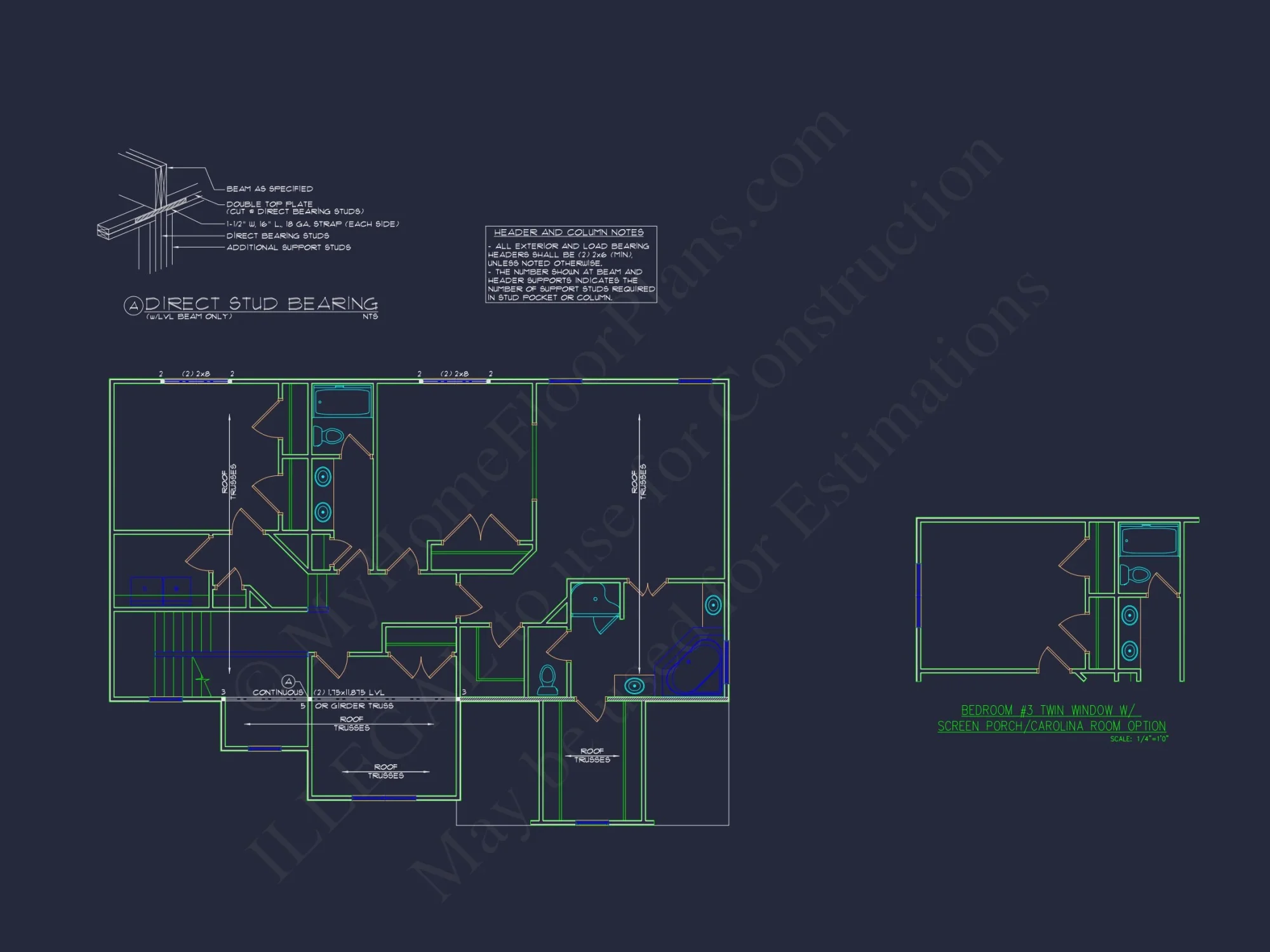 Beautiful house Plan with 4 Beds, 2 Car Garage & CAD Designs