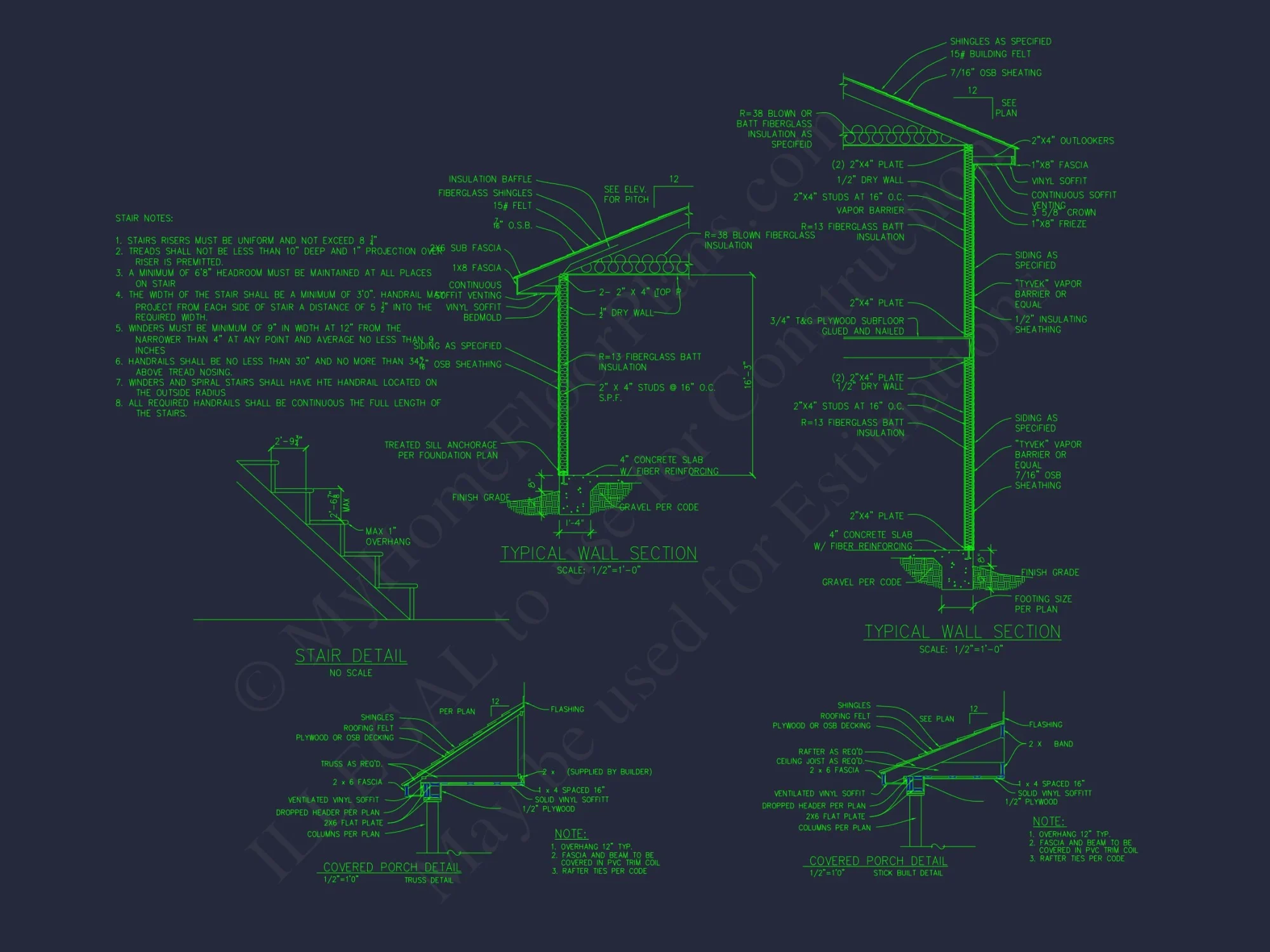 Beautiful house Plan with 4 Beds, 2 Car Garage & CAD Designs