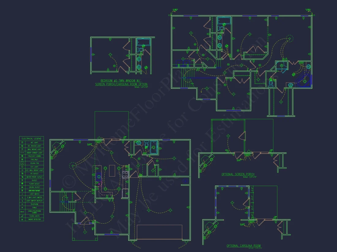 Beautiful house Plan with 4 Beds, 2 Car Garage & CAD Designs