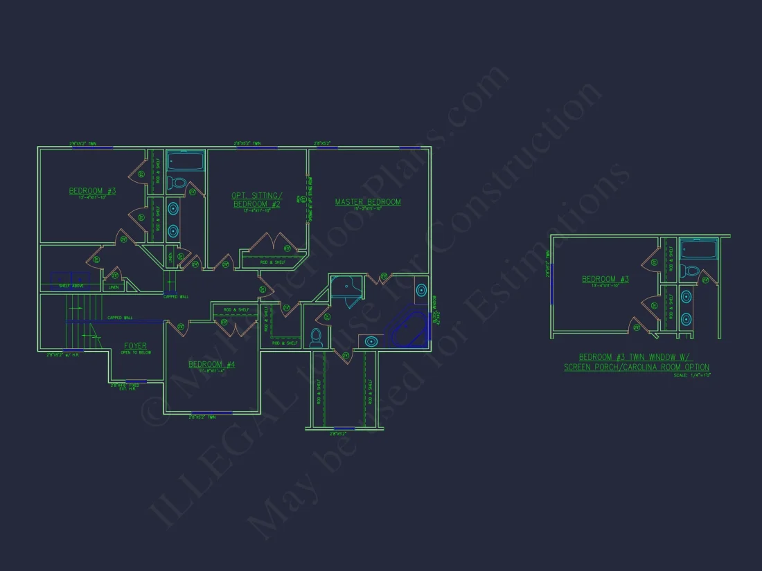 Beautiful house Plan with 4 Beds, 2 Car Garage & CAD Designs