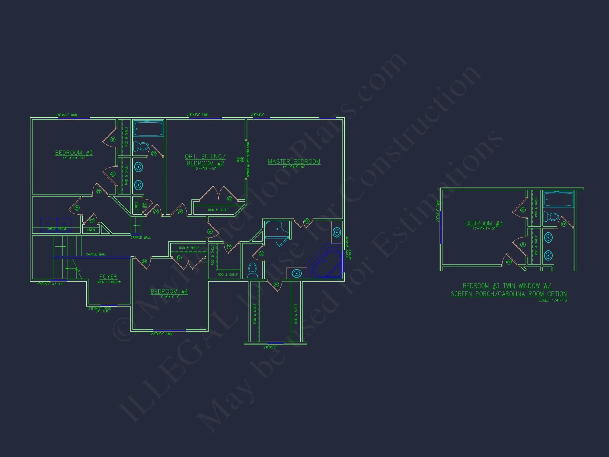 Beautiful house Plan with 4 Beds, 2 Car Garage & CAD Designs