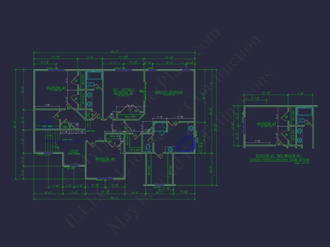 Beautiful house Plan with 4 Beds, 2 Car Garage & CAD Designs