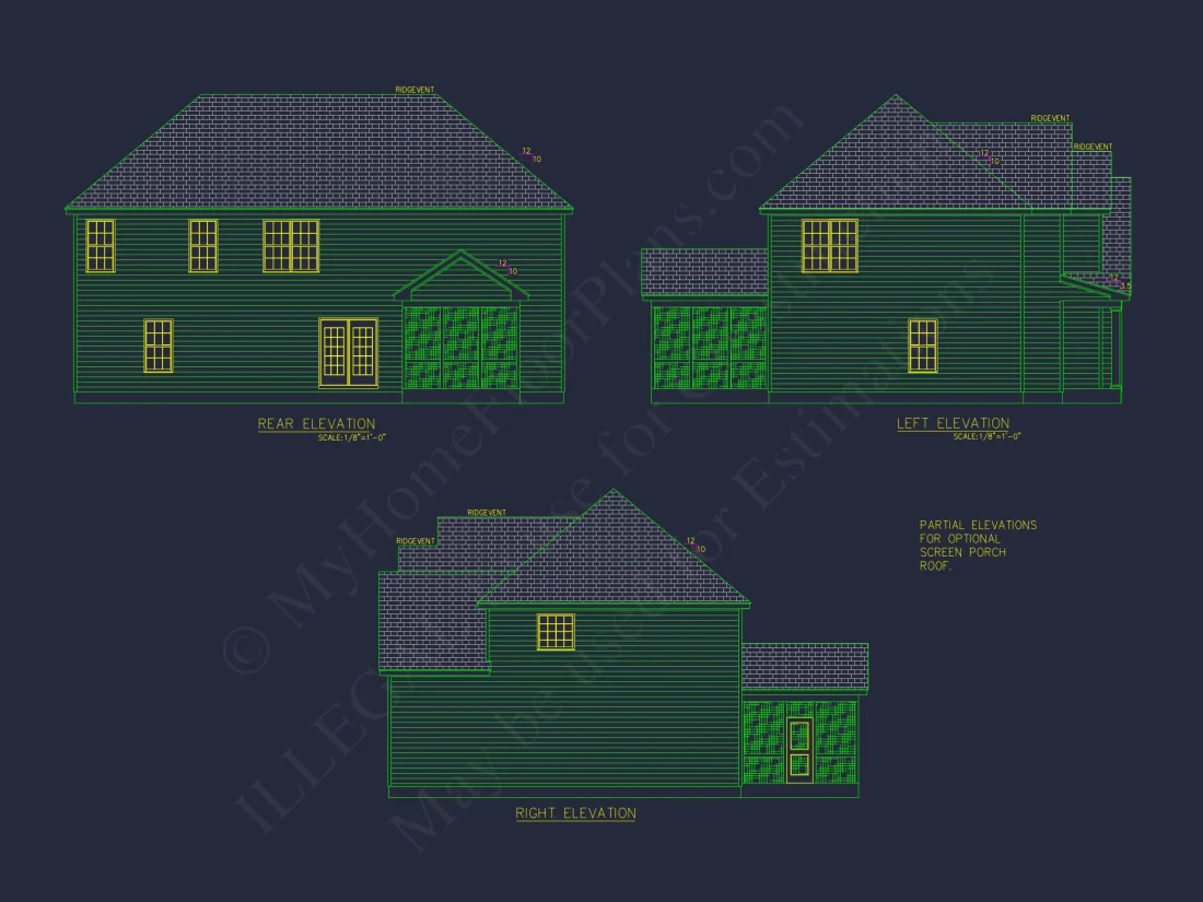 Beautiful house Plan with 4 Beds, 2 Car Garage & CAD Designs