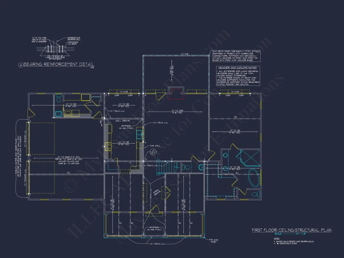 Stunning Colonial Revival house Plan with 2-Story CAD Designs
