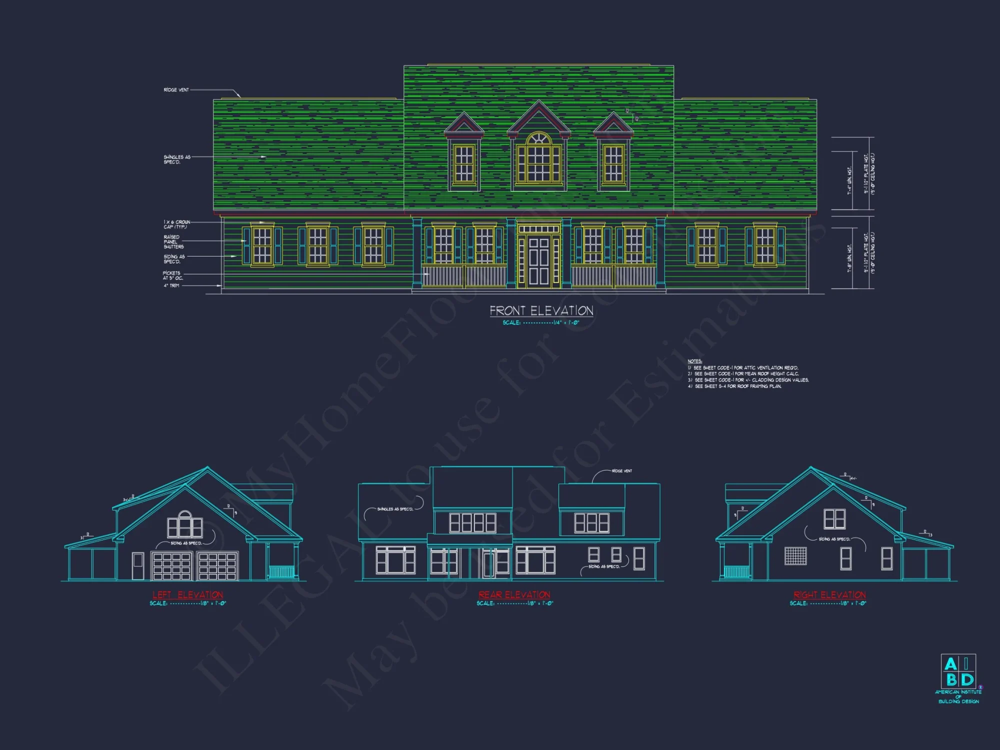 Stunning Colonial Revival house Plan with 2-Story CAD Designs