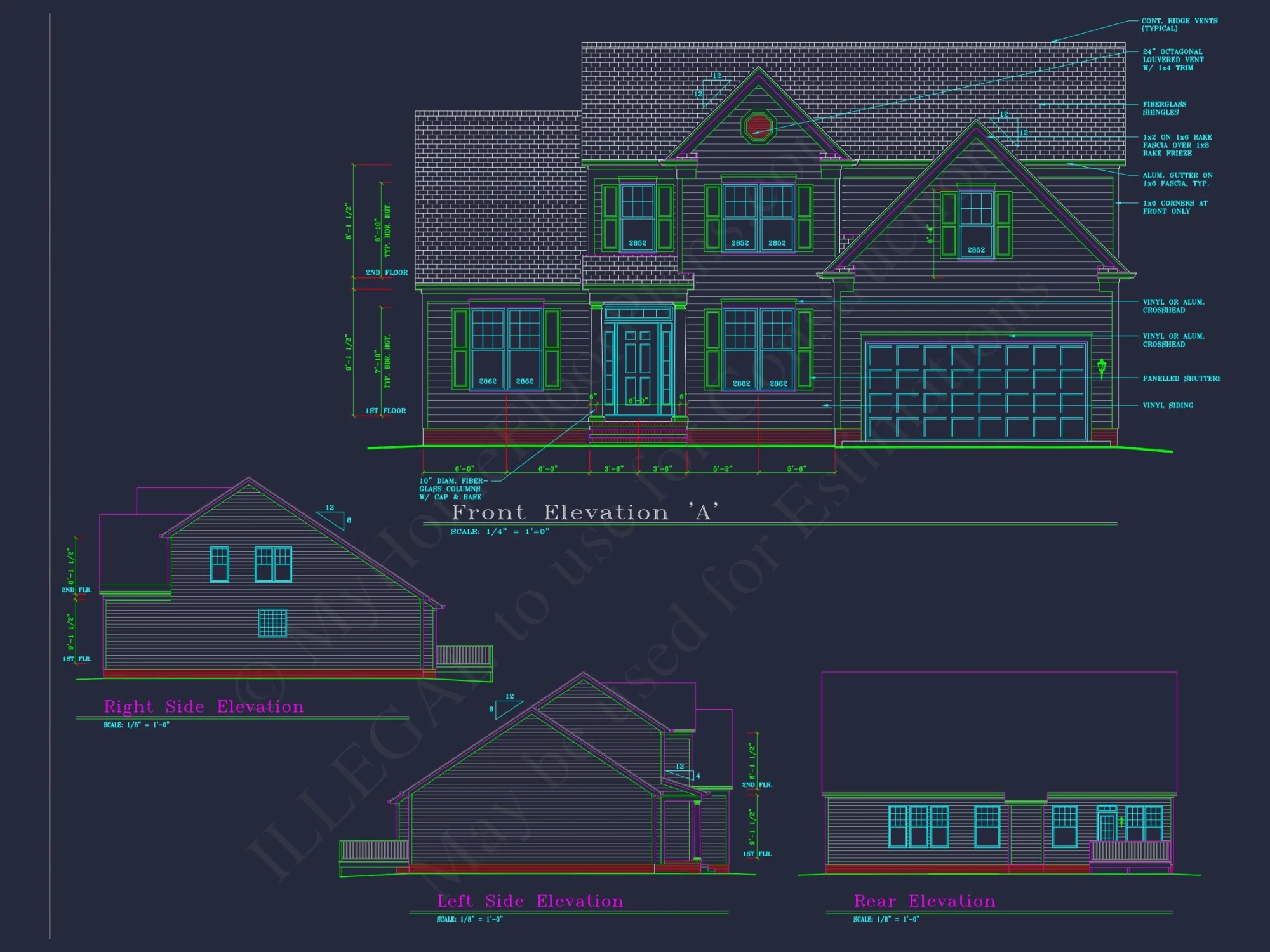 Beautiful 2-Story house Plan with CAD Floor Designs & Blueprint