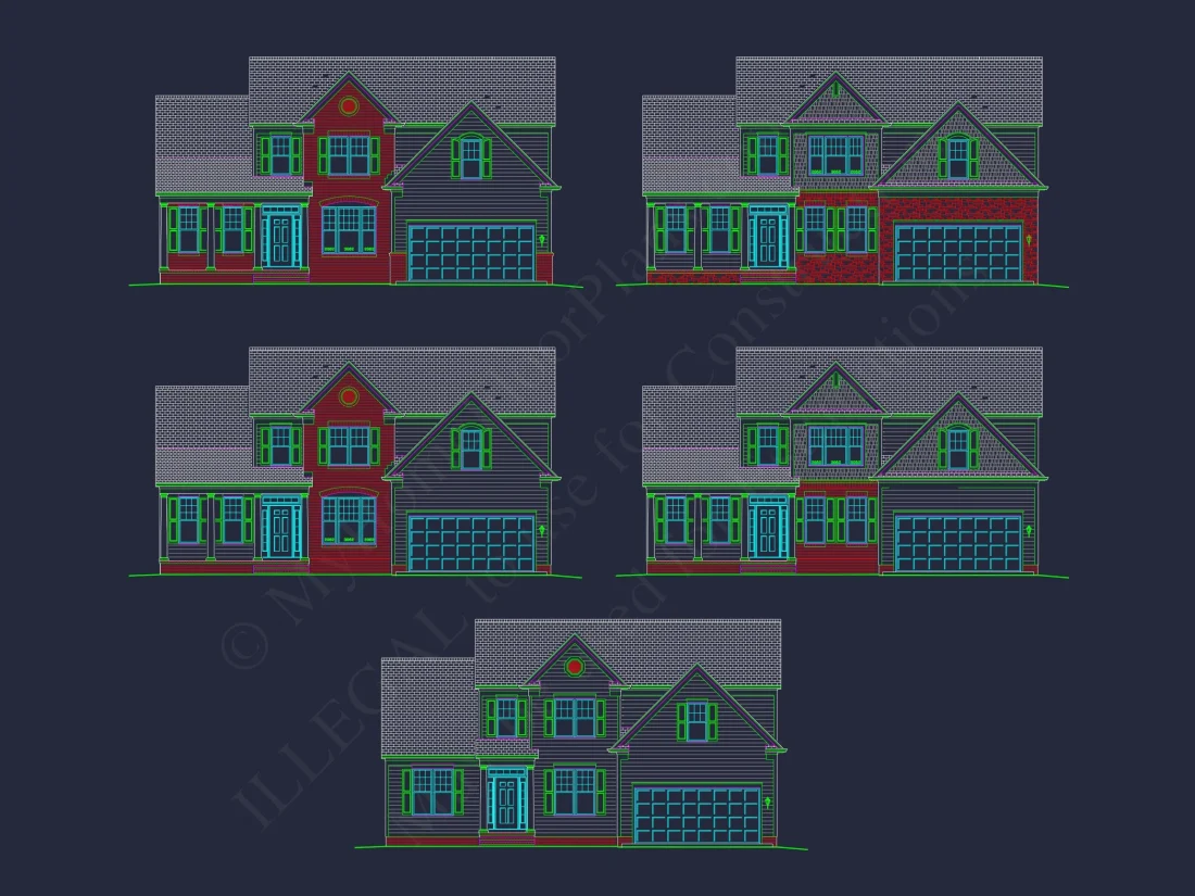 Beautiful 2-Story house Plan with CAD Floor Designs & Blueprint