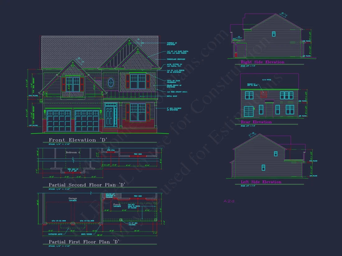 Beautiful 2-Story house Plan with CAD Floor Designs & Blueprint