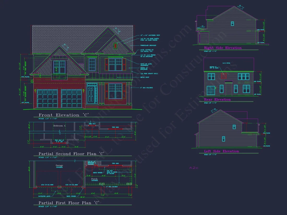 Beautiful 2-Story house Plan with CAD Floor Designs & Blueprint