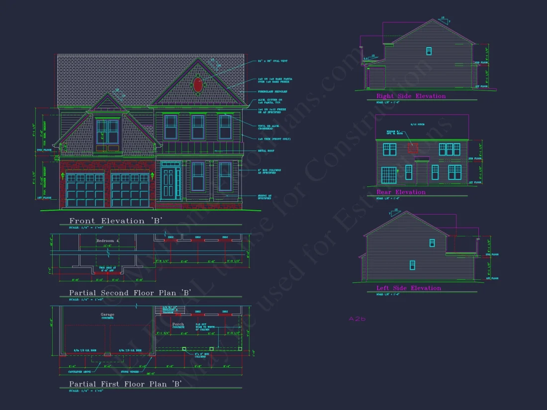 Beautiful 2-Story house Plan with CAD Floor Designs & Blueprint