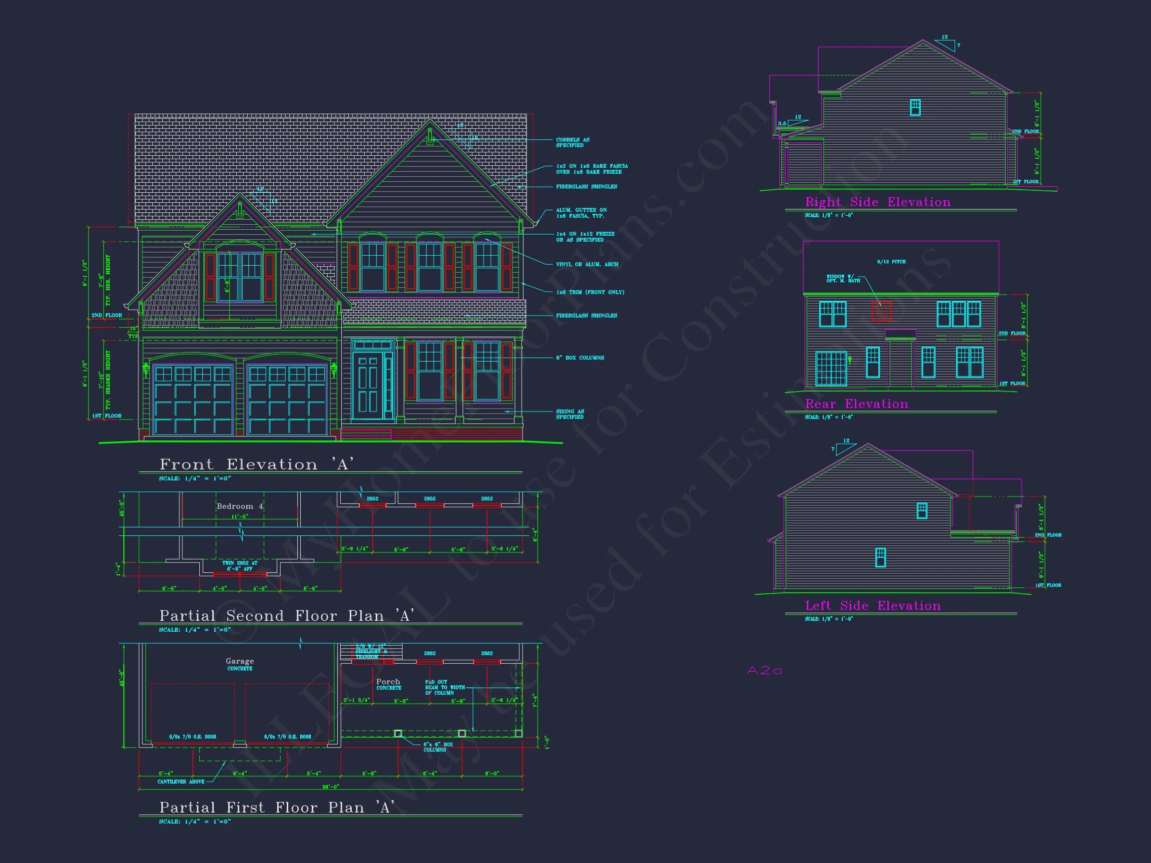 9-1086 HOUSE PLAN - Beautiful 2-Story House Plan with CAD Floor Designs & Blueprint 2 Beautiful 2-Story house Plan with CAD Floor Designs & Blueprint