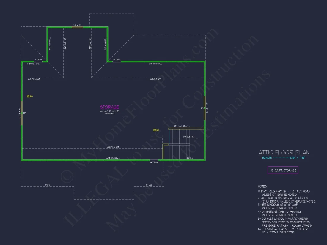 2872 SqFt 4-Bedroom Traditional house Plan & Blueprint