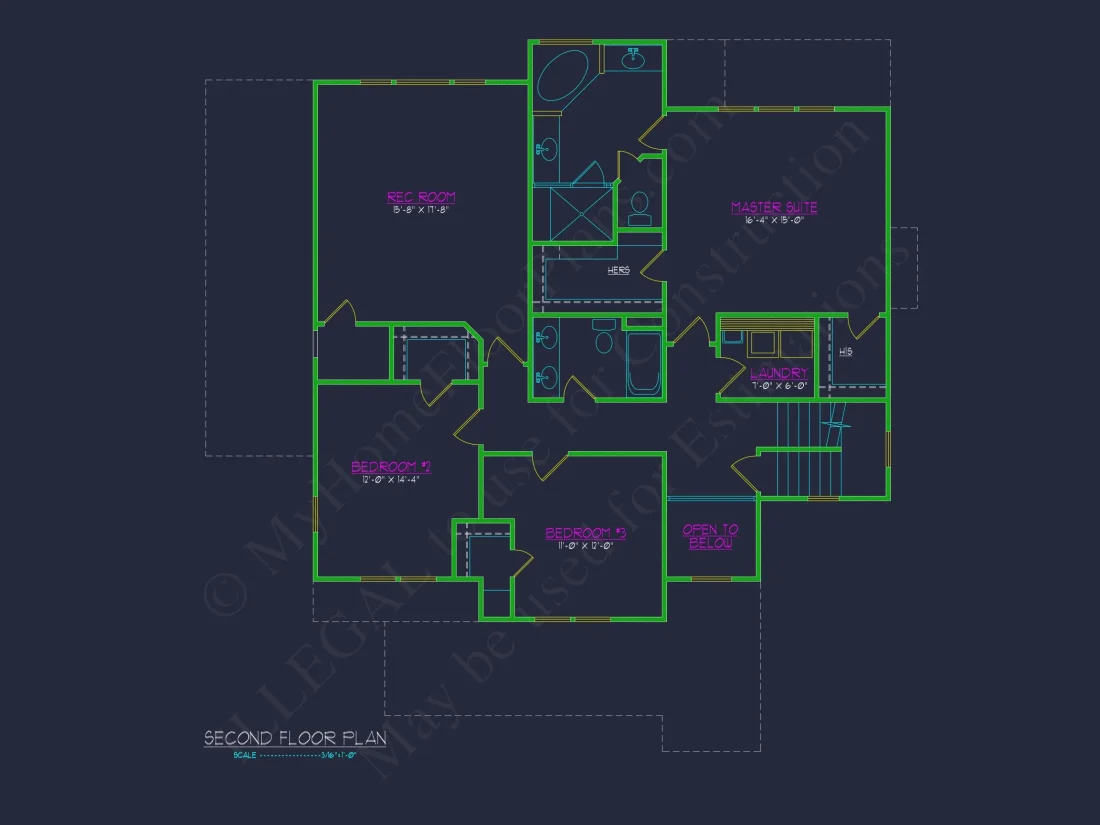 2872 SqFt 4-Bedroom Traditional house Plan & Blueprint