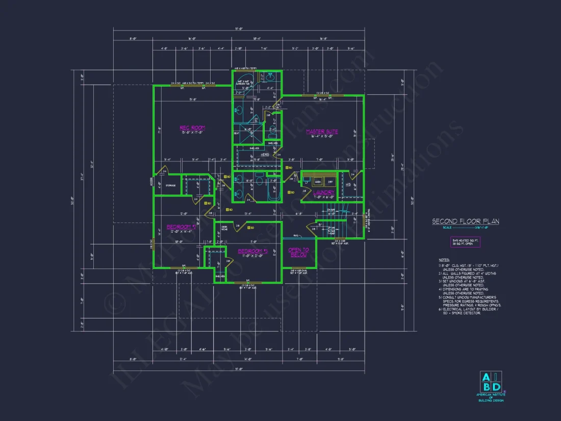 2872 SqFt 4-Bedroom Traditional house Plan & Blueprint