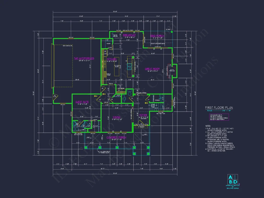 2872 SqFt 4-Bedroom Traditional house Plan & Blueprint