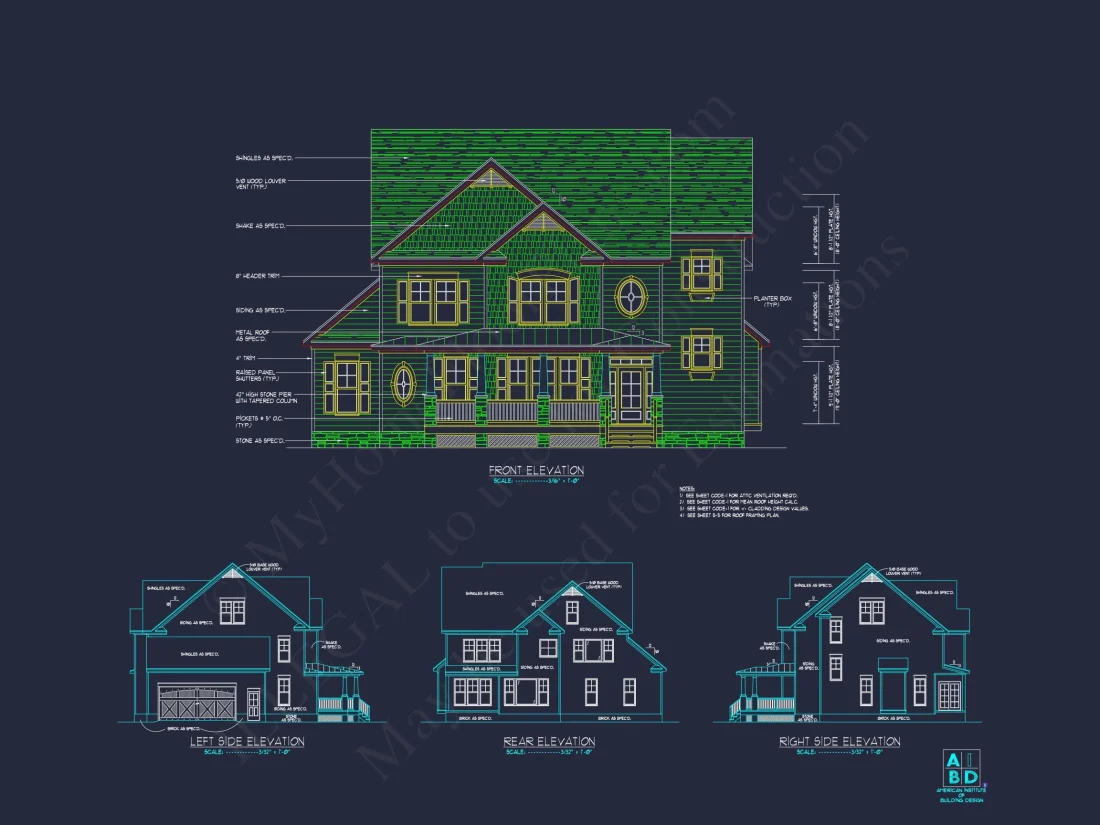2872 SqFt 4-Bedroom Traditional house Plan & Blueprint