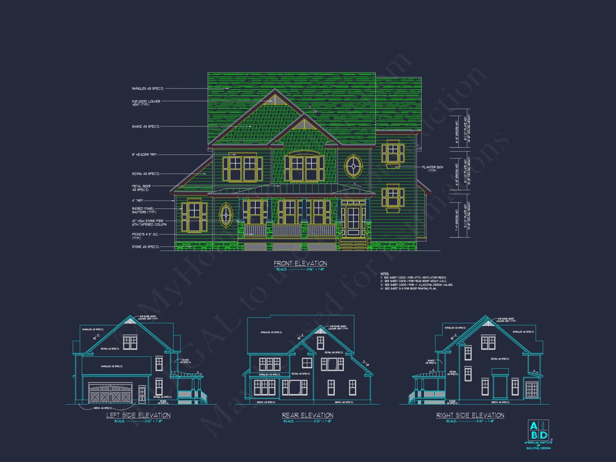 2872 SqFt 4-Bedroom Traditional house Plan & Blueprint