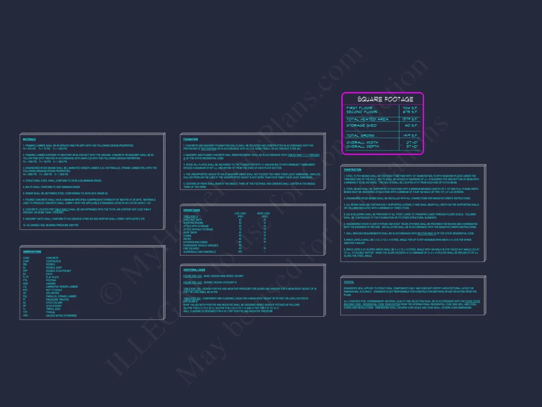 Modern 2-Story house Plan & Blueprint (1374 sq ft)