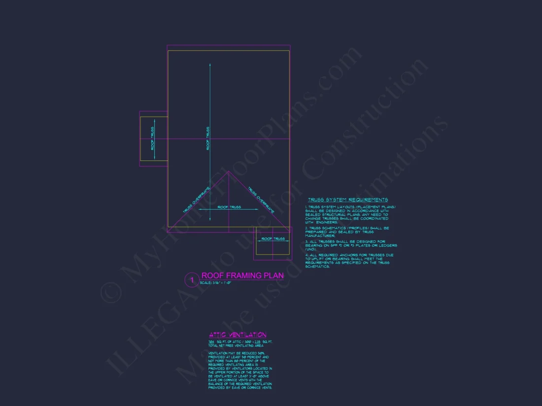 Modern 2-Story house Plan & Blueprint (1374 sq ft)