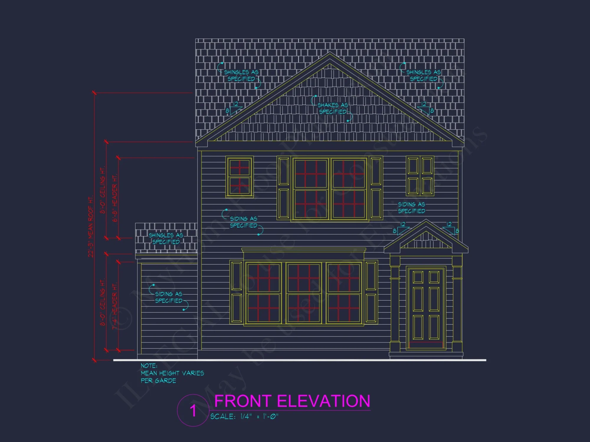 Modern 2-Story house Plan & Blueprint (1374 sq ft)