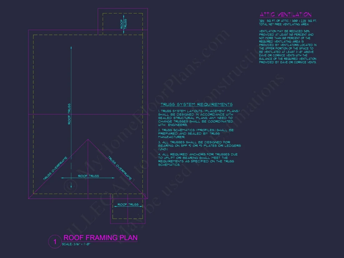 Modern 2-Story house Plan & Blueprint (1374 sq ft)
