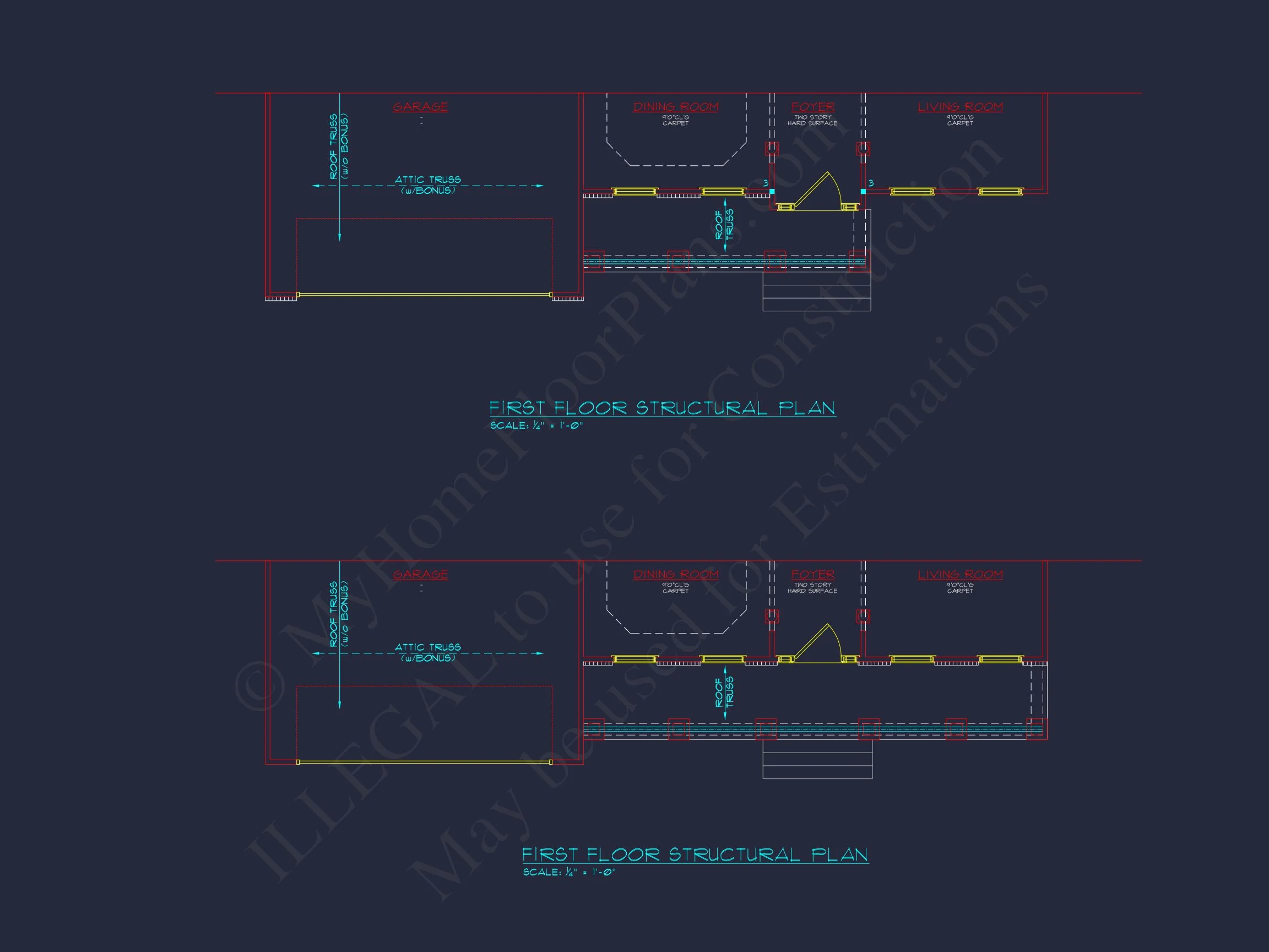 Modern Colonial house Plan with CAD Designs & Blueprints