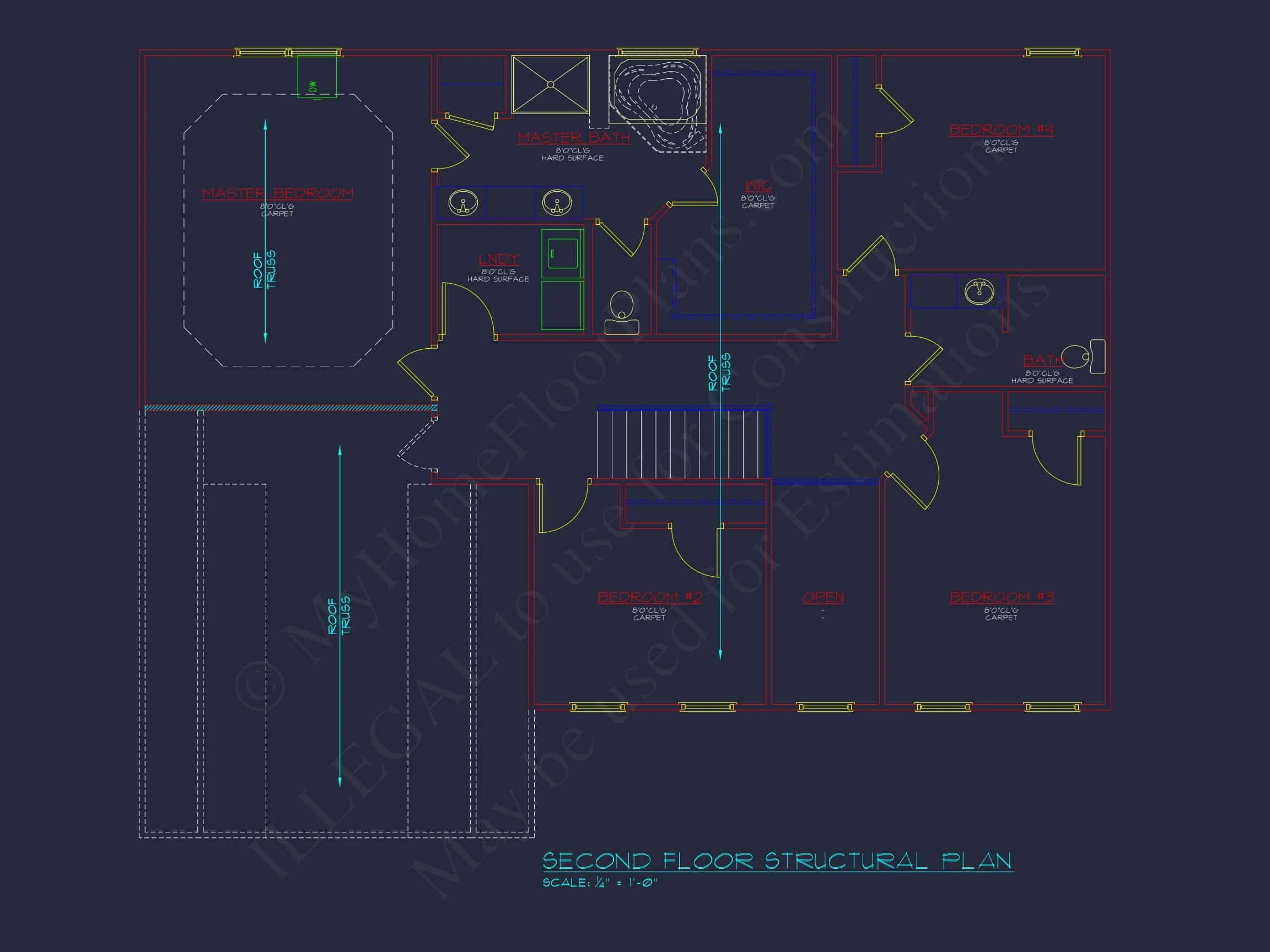 Modern Colonial house Plan with CAD Designs & Blueprints