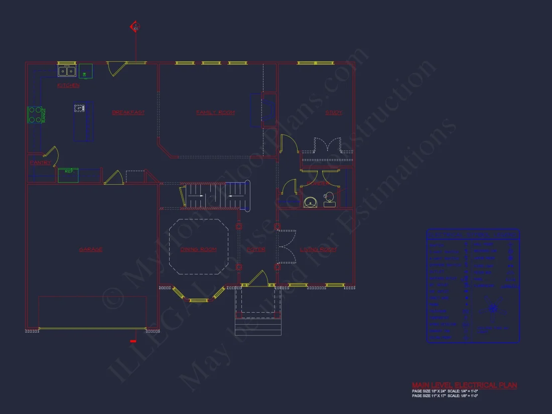 Modern Colonial house Plan with CAD Designs & Blueprints
