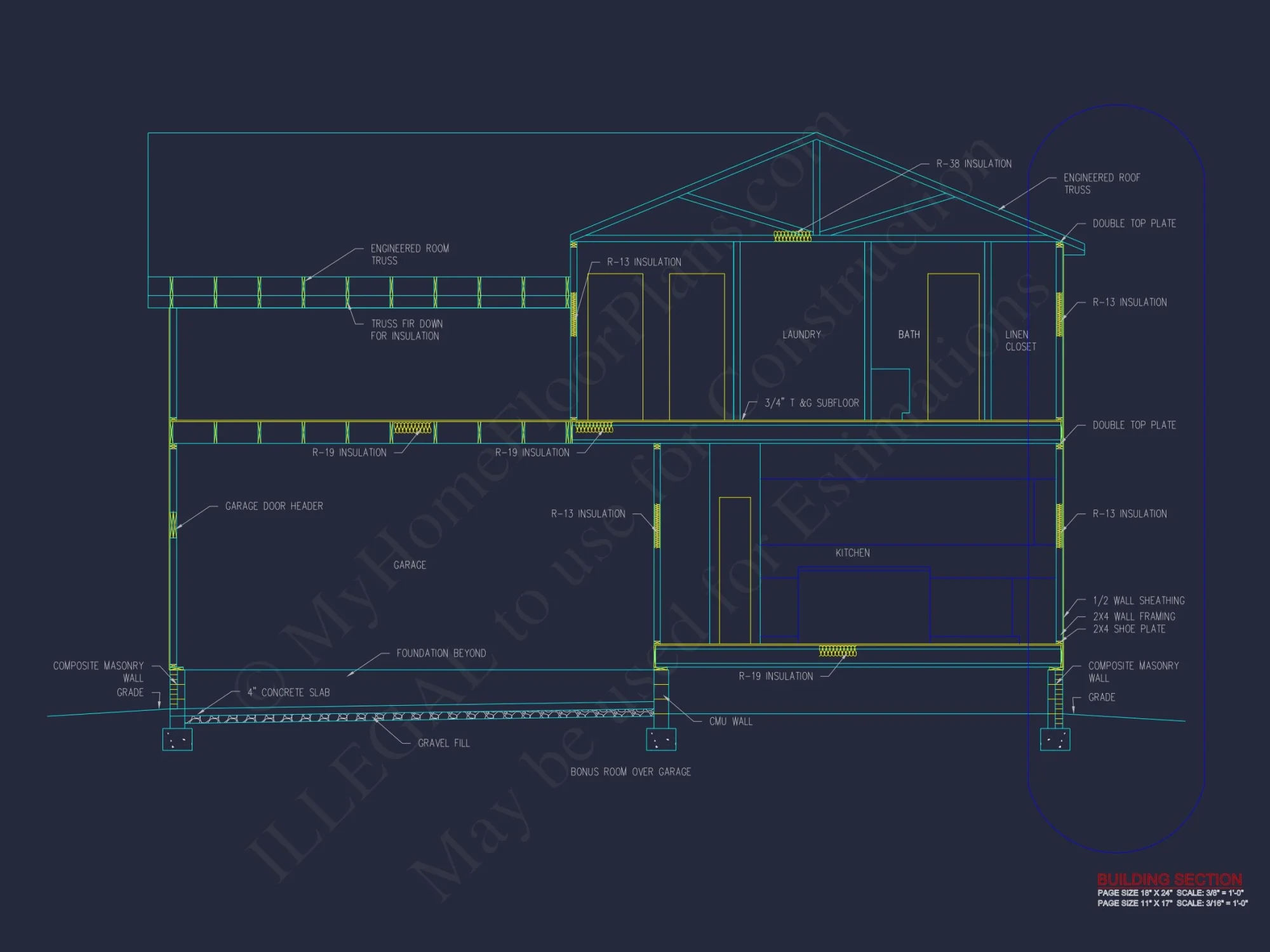 Modern Colonial house Plan with CAD Designs & Blueprints