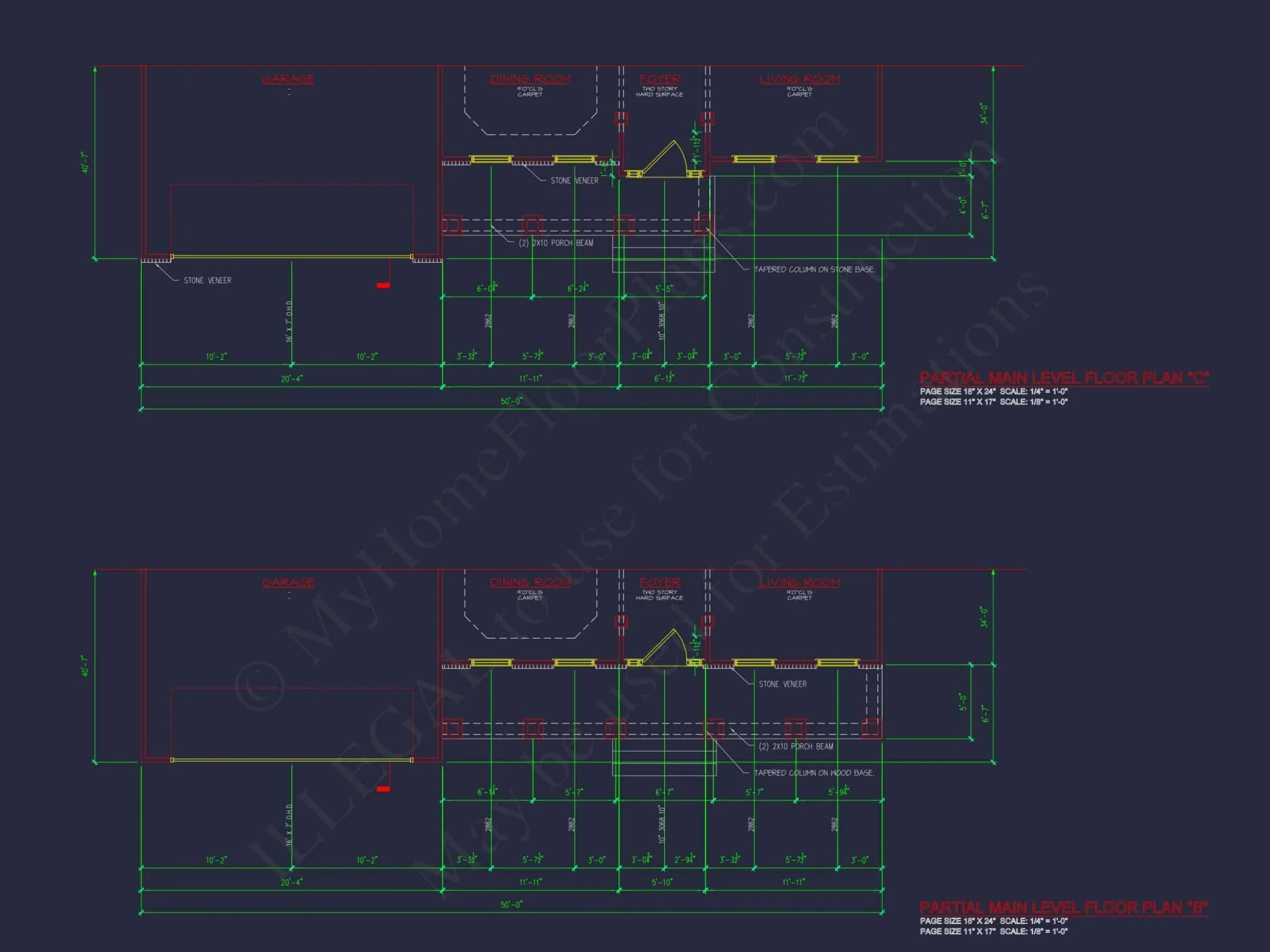 Modern Colonial house Plan with CAD Designs & Blueprints