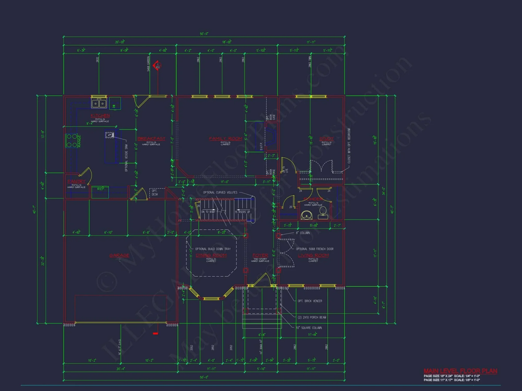 Modern Colonial house Plan with CAD Designs & Blueprints