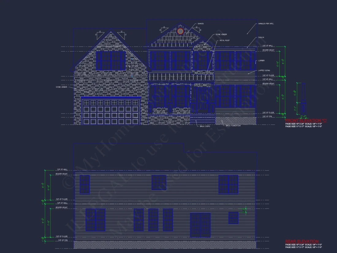 Modern Colonial house Plan with CAD Designs & Blueprints