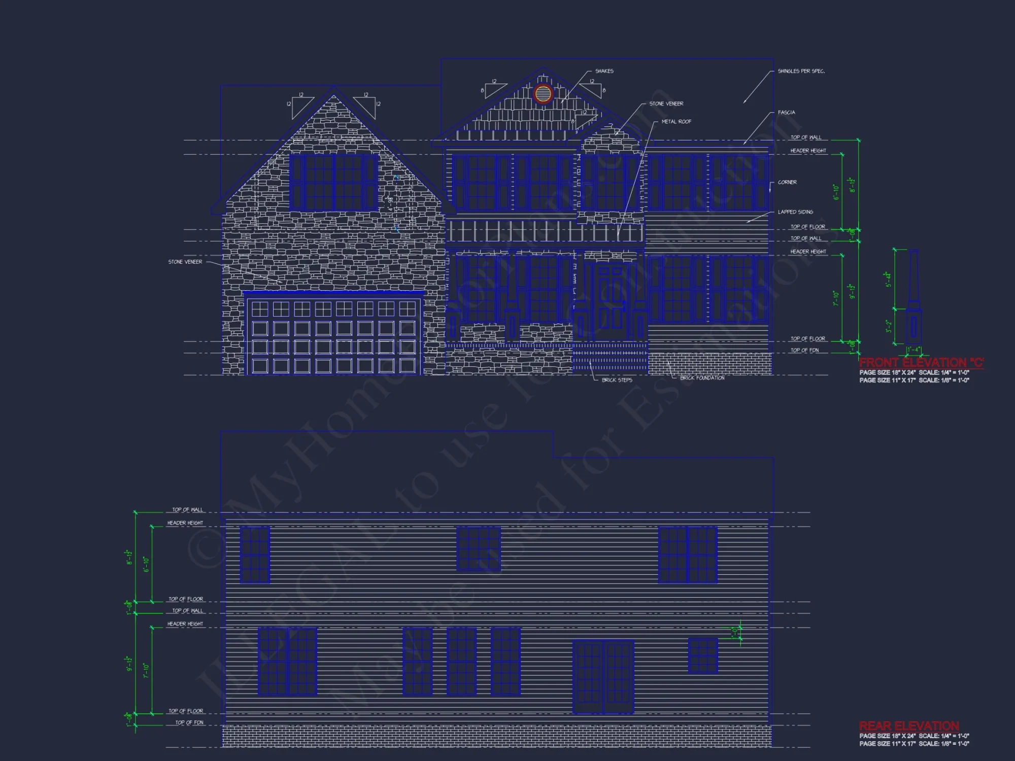 Modern Colonial house Plan with CAD Designs & Blueprints