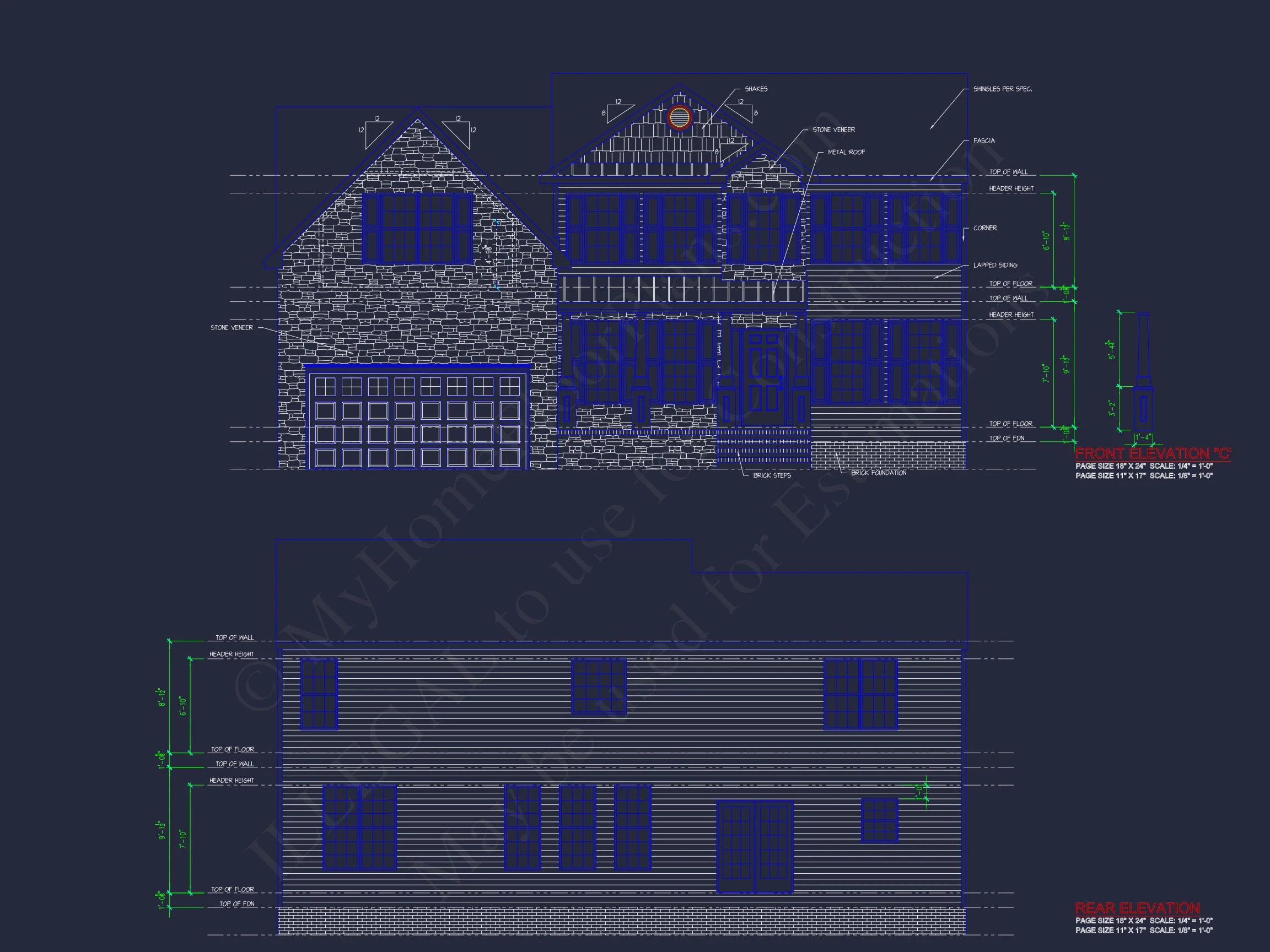Modern Colonial house Plan with CAD Designs & Blueprints