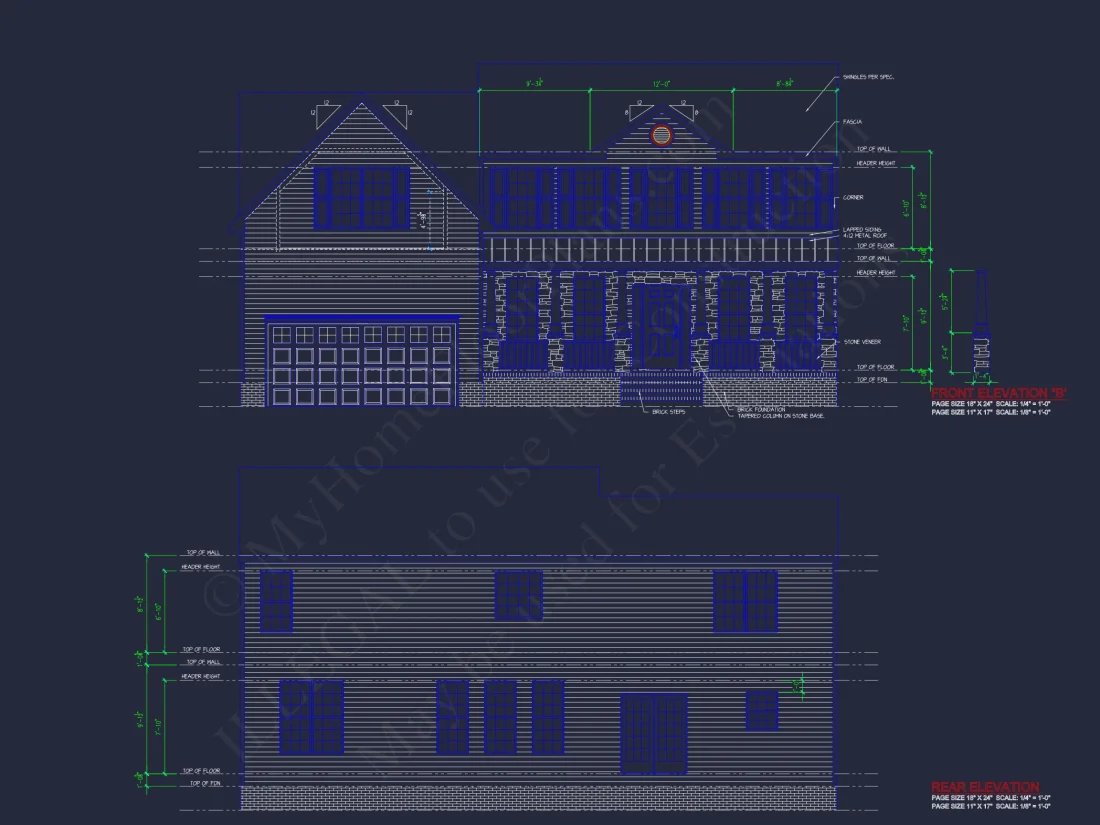 Modern Colonial house Plan with CAD Designs & Blueprints