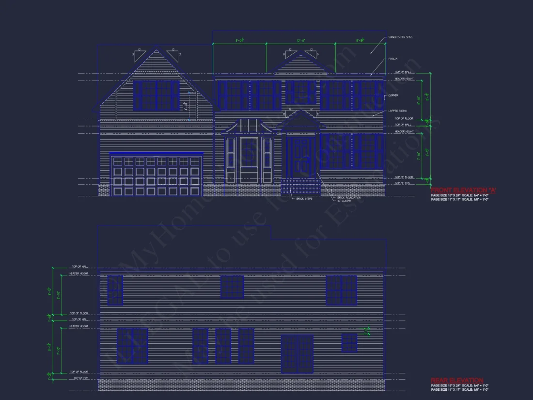 Modern Colonial house Plan with CAD Designs & Blueprints