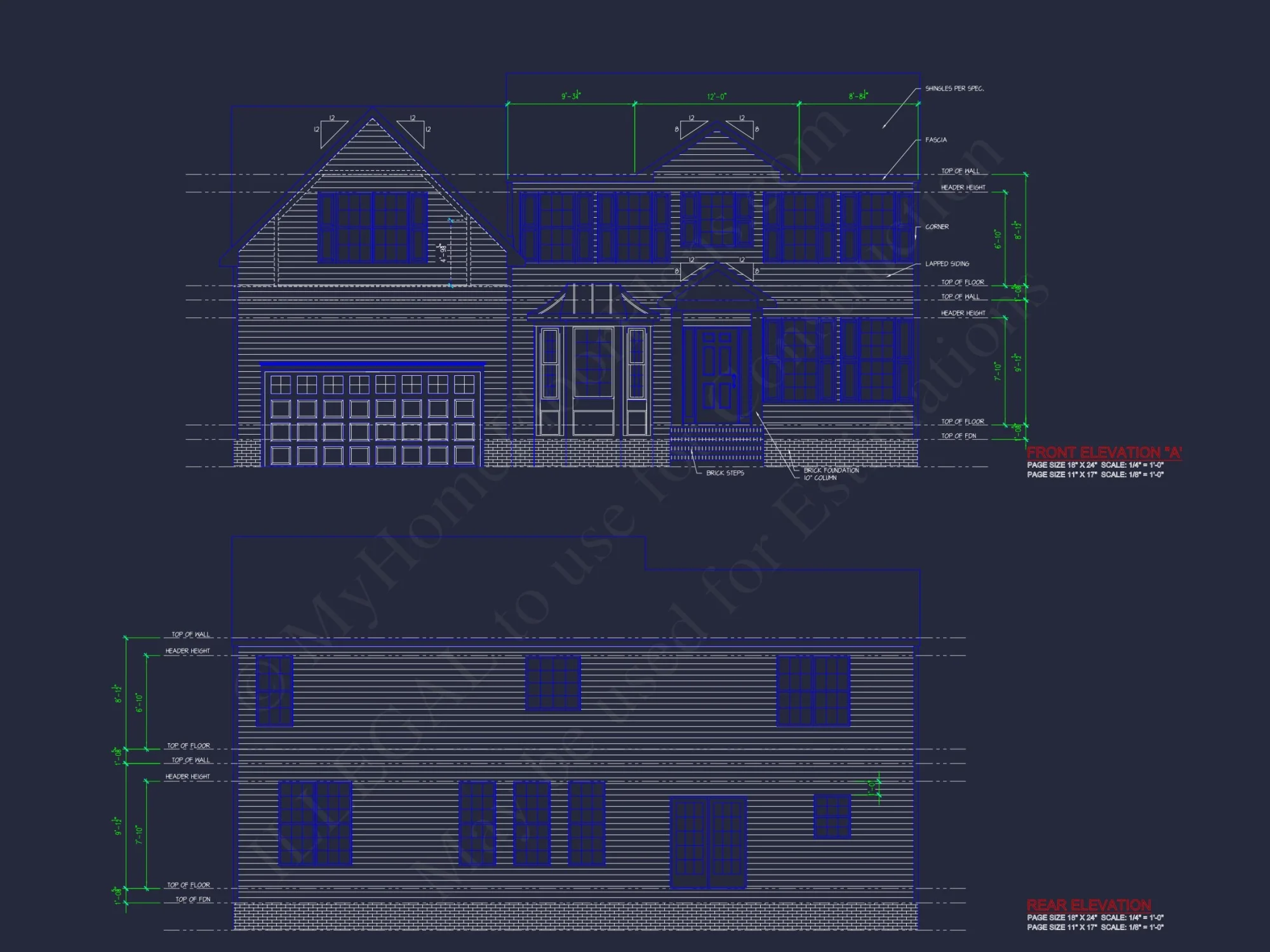 Modern Colonial house Plan with CAD Designs & Blueprints