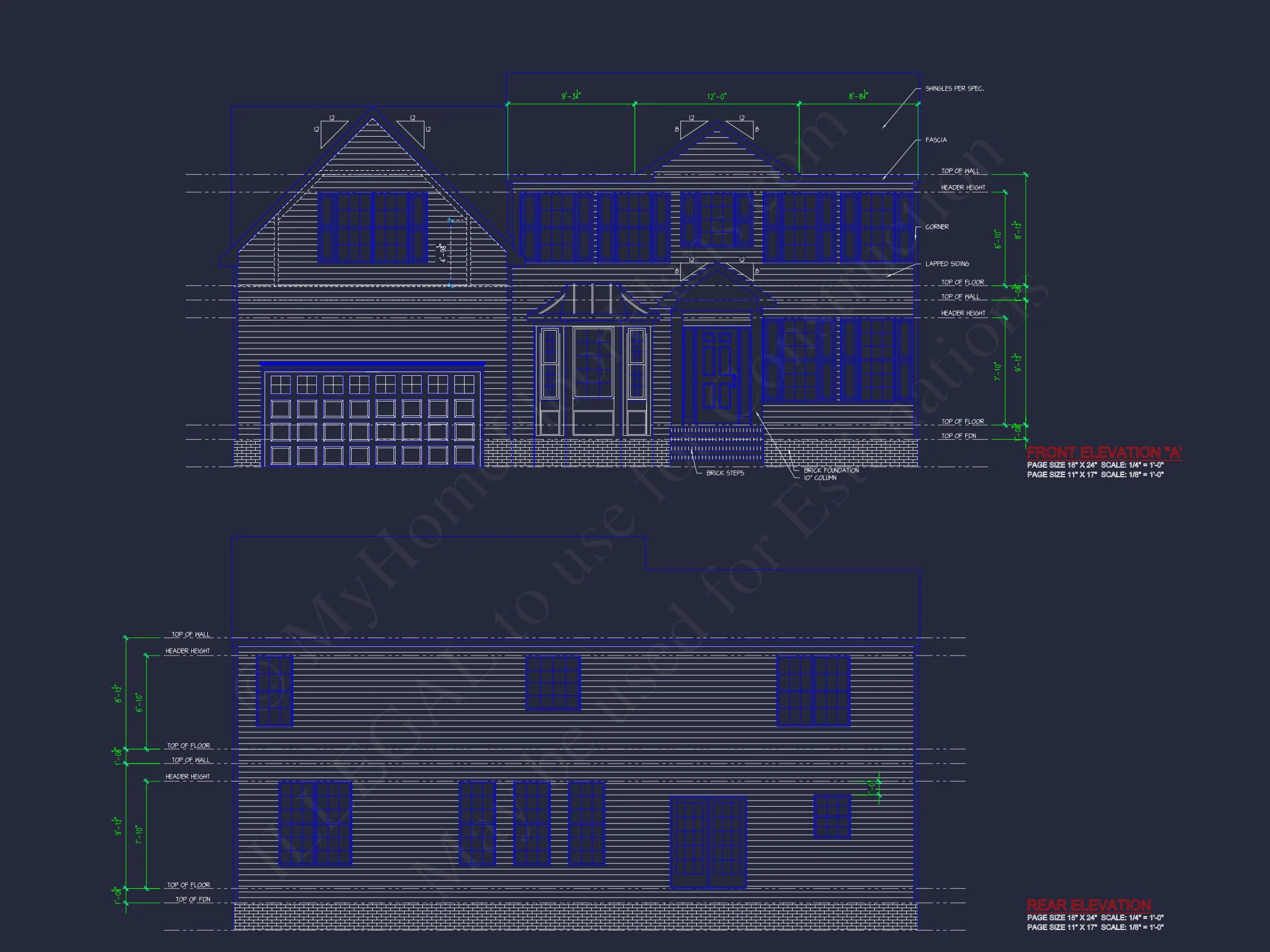 Modern Colonial house Plan with CAD Designs & Blueprints