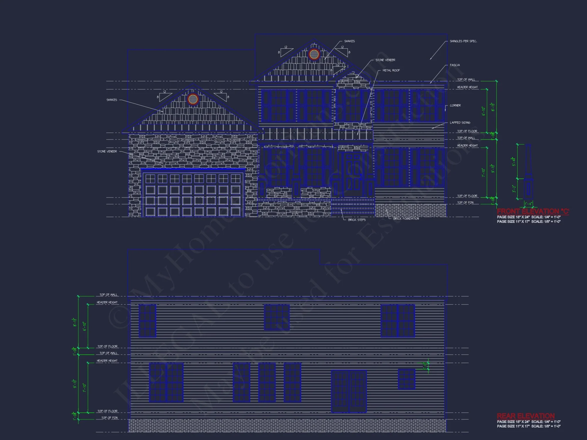 Modern Colonial house Plan with CAD Designs & Blueprints
