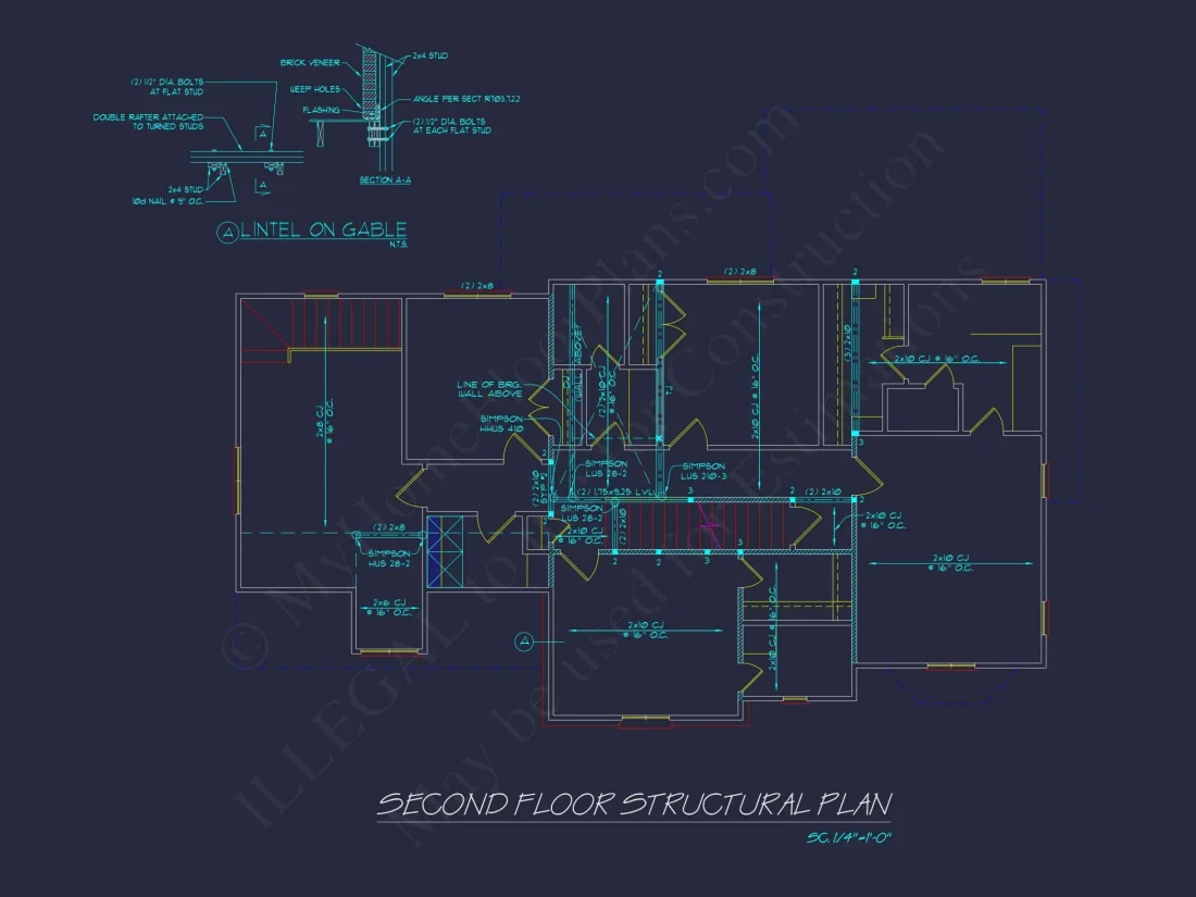 Colonial Farmhouse house Plan with 2, 725 SF CAD Design