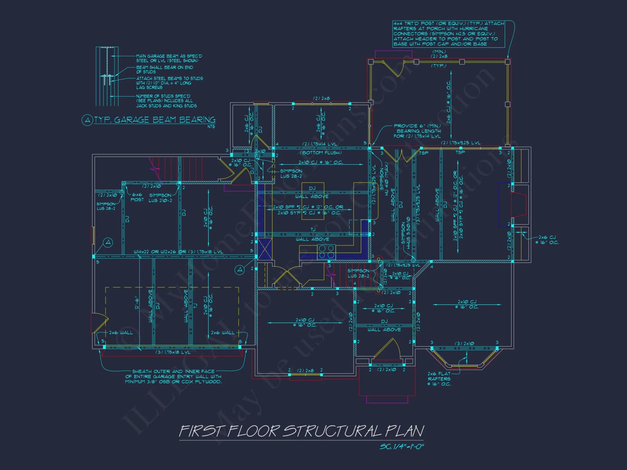 Colonial Farmhouse house Plan with 2, 725 SF CAD Design