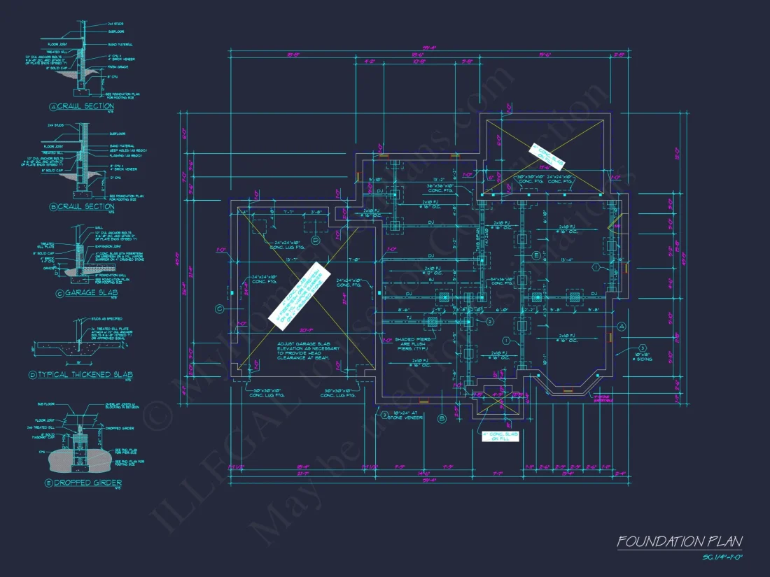 Colonial Farmhouse house Plan with 2, 725 SF CAD Design