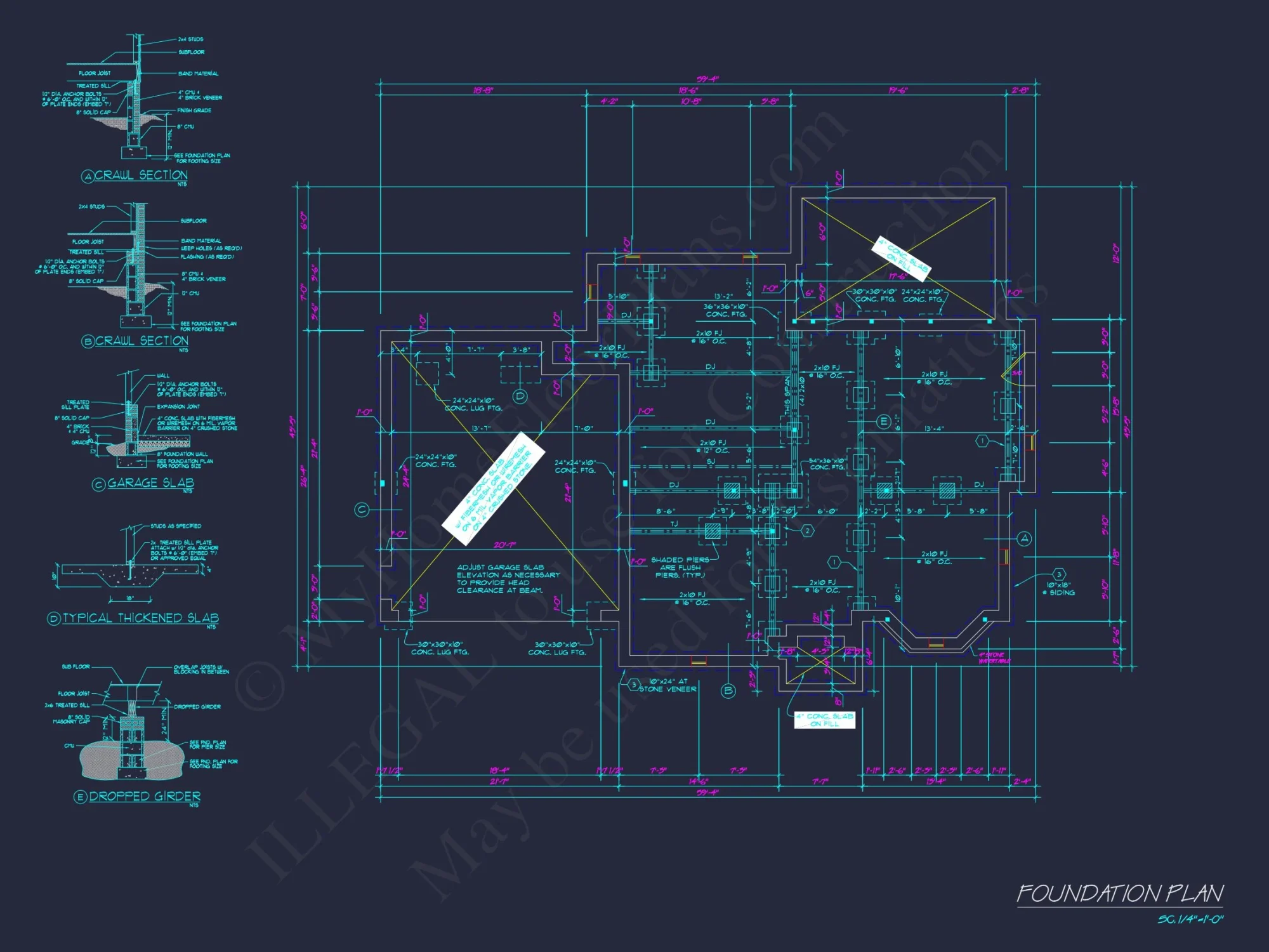 Colonial Farmhouse house Plan with 2, 725 SF CAD Design