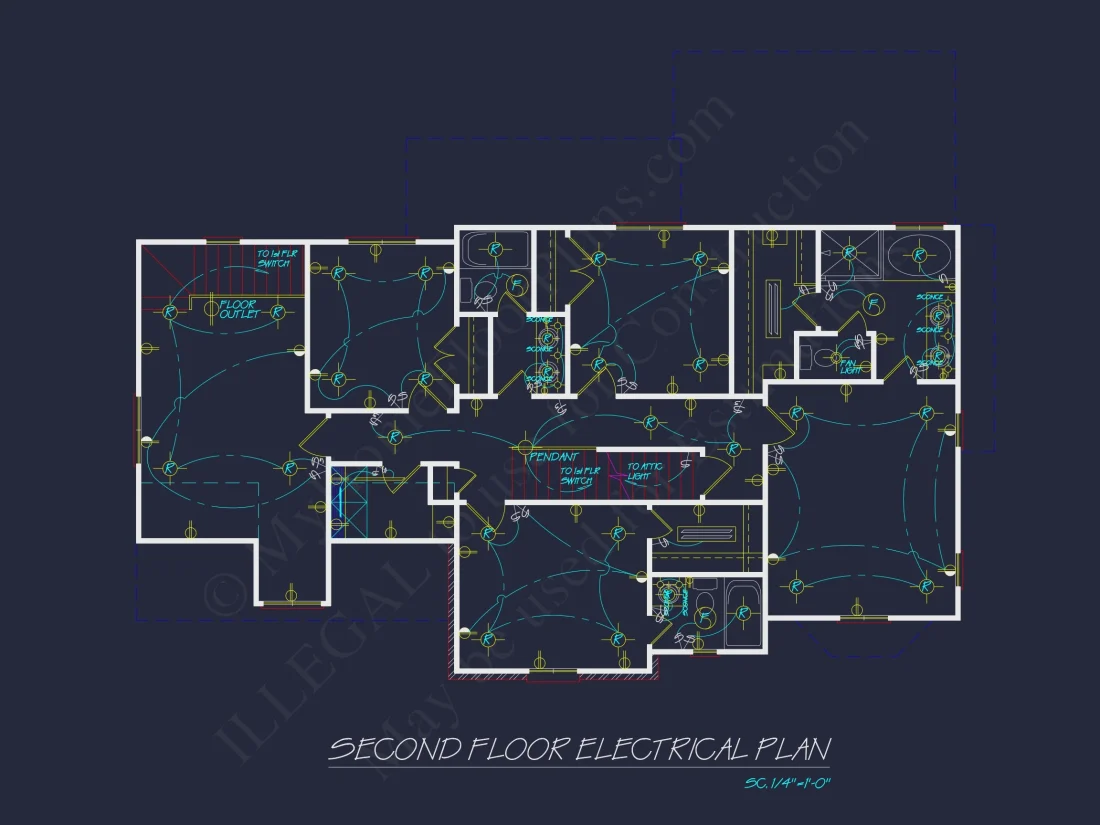 Colonial Farmhouse house Plan with 2, 725 SF CAD Design