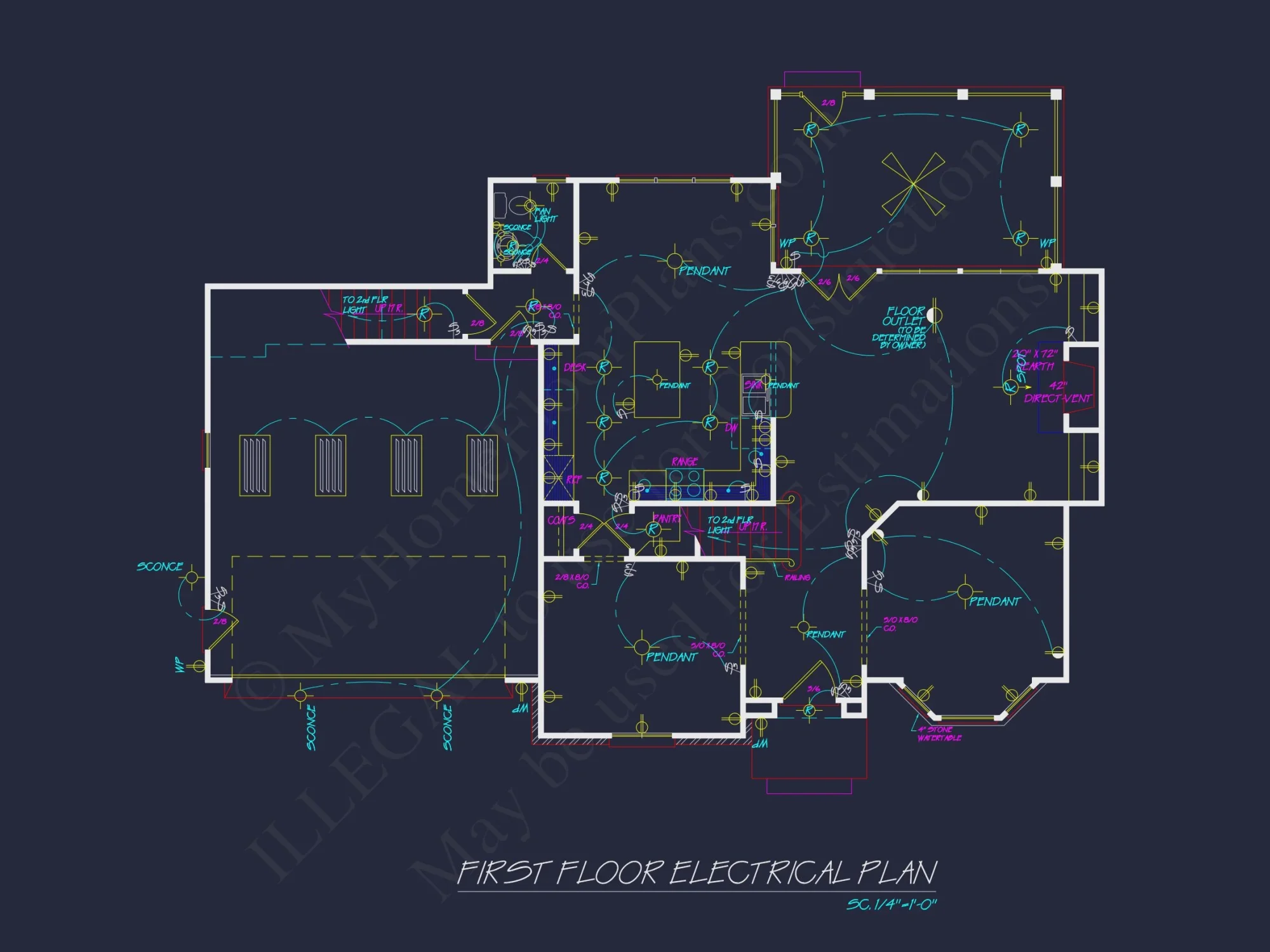 Colonial Farmhouse house Plan with 2, 725 SF CAD Design