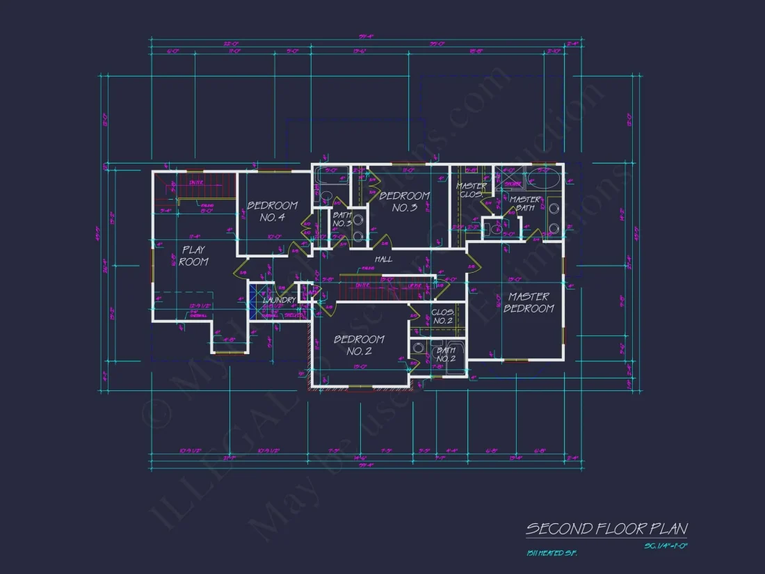 Colonial Farmhouse house Plan with 2, 725 SF CAD Design