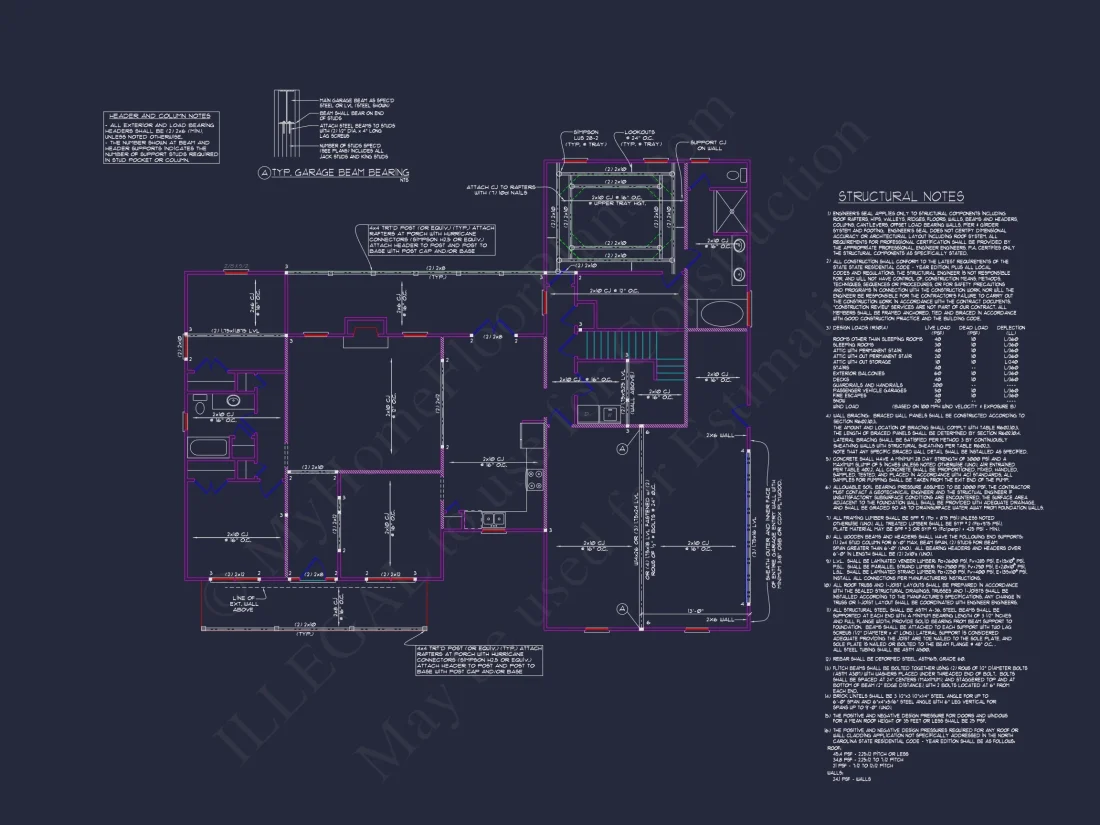 Traditional Colonial house Plan with 2 Floors and 4 Bedrooms