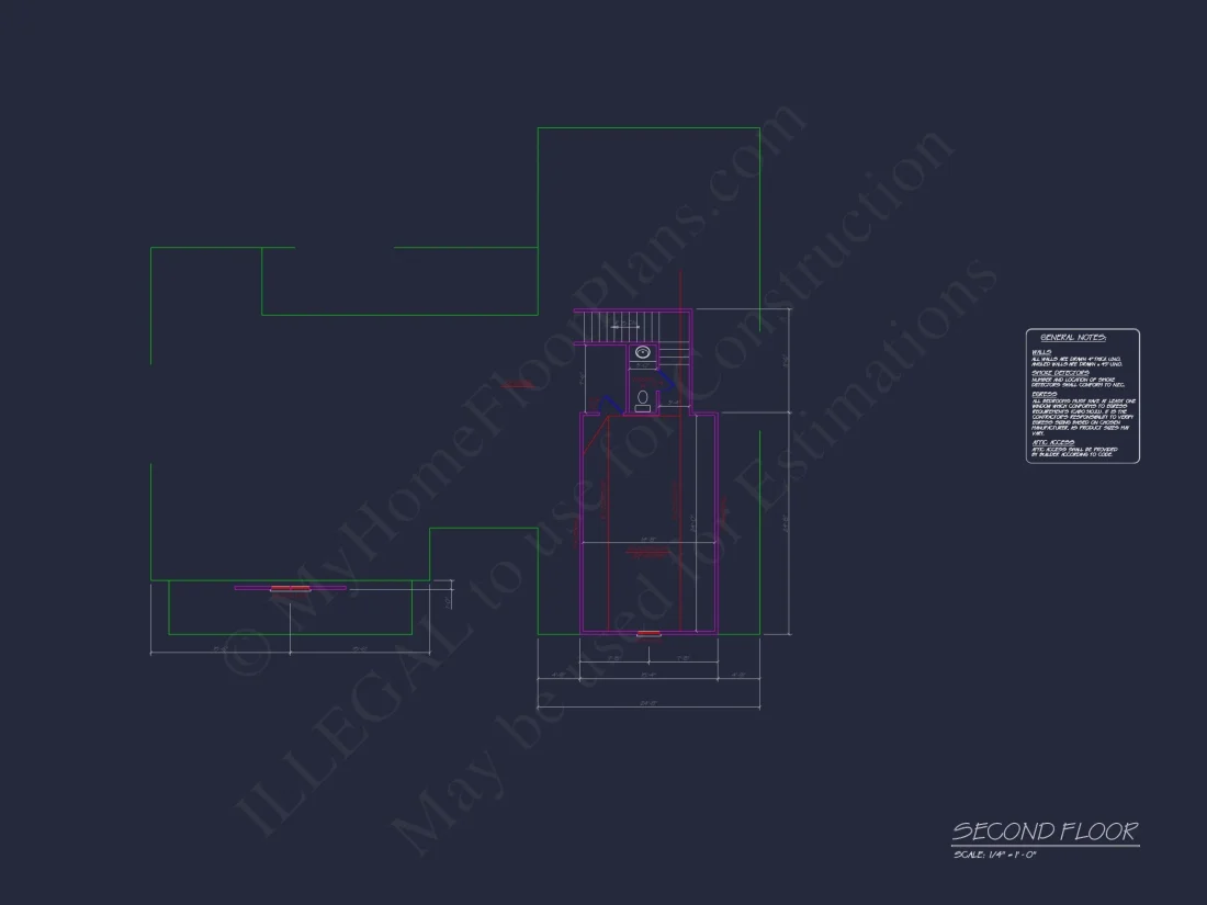 Traditional Colonial house Plan with 2 Floors and 4 Bedrooms