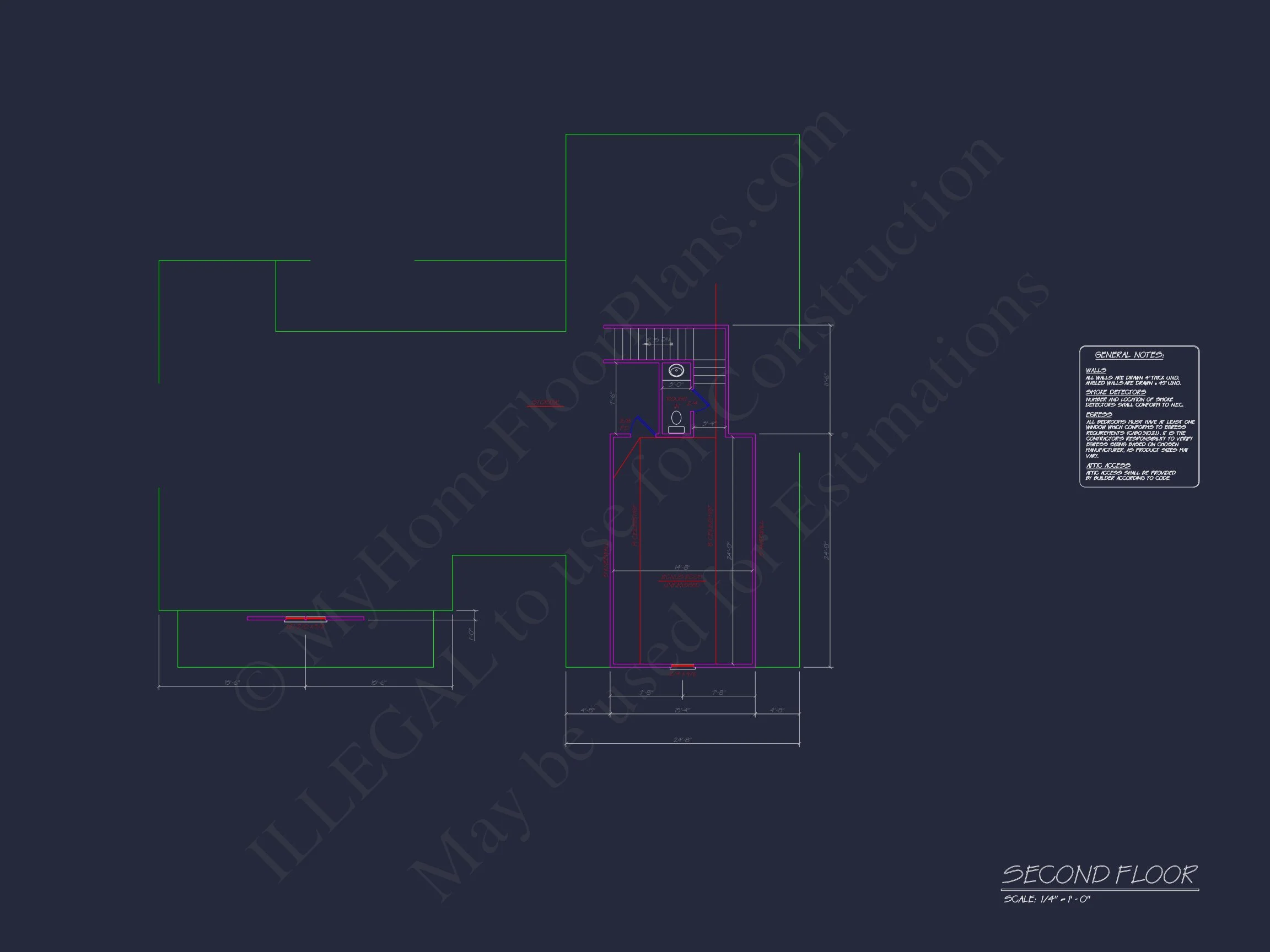 Traditional Colonial house Plan with 2 Floors and 4 Bedrooms